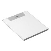 Bloc-note Gris clair Blanc simple Nom moderne Modifier (Incliné)