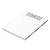 Bloc-note Gris clair Blanc simple Nom moderne Modifier (Tourné)