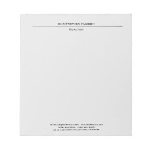 Bloc-note Gris clair simple uni professionnel