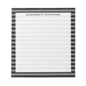 Bloc-note Gris de monogramme et bande noire (Devant)