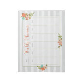 Bloc-note Gris du planificateur hebdomadaire (Tourné)