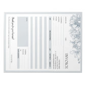 Bloc-note Gris Floral Frontière Petite Entreprise Modèle de (Devant)