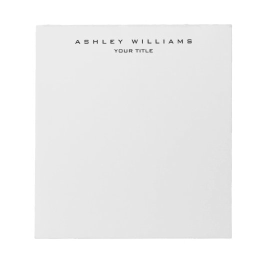 Bloc-note Gris moderne professionnel uni unique (Devant)