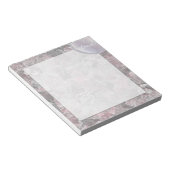 Bloc-note Gris rose, grandes fleurs design (Incliné)