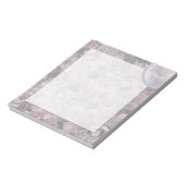 Bloc-note Gris rose, grandes fleurs design (Tourné)