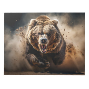 Bloc-note Grizzly Oear Wild Animal Portrait Fierce Power