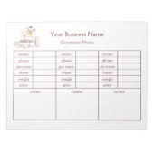 Bloc-note Groomer’s Notes & Pet Client Tracking Notepad (Devant)