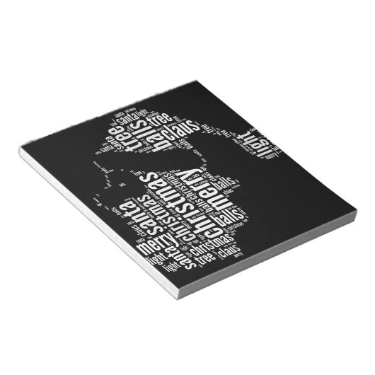 Bloc-note Gros Noir Blanc Joyeux Noël Père Noël Typographie (Incliné)