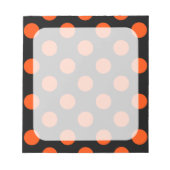 Bloc-note Gros points orange sur noir (Devant)