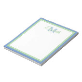 Bloc-note Groseilles de Cornouailles Bleu et Monogramme vert (Tourné)