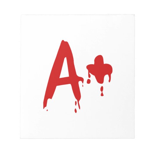 Bloc-note Groupe sanguin A+ Positif #Hôpital d'horreur (Devant)