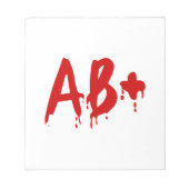 Bloc-note Groupe sanguin AB+ Positif #Hôpital d'horreur (Devant)