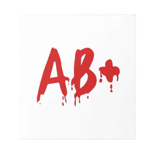 Bloc-note Groupe sanguin AB+ Positif #Hôpital d'horreur (Devant)