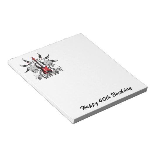 Bloc-note Grunge Guitare et le crâne (Incliné)