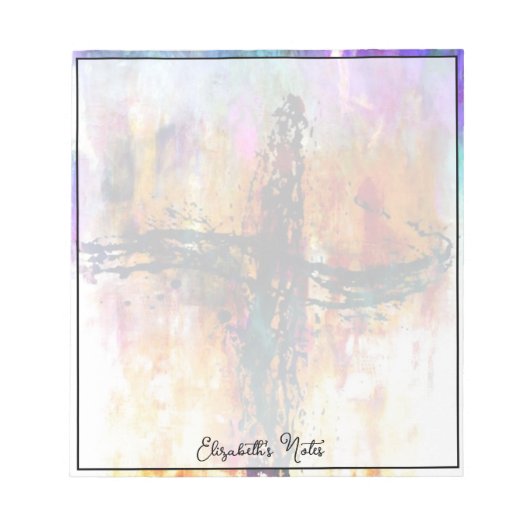 Bloc-note grunge impressionniste croix personnalisée (Devant)