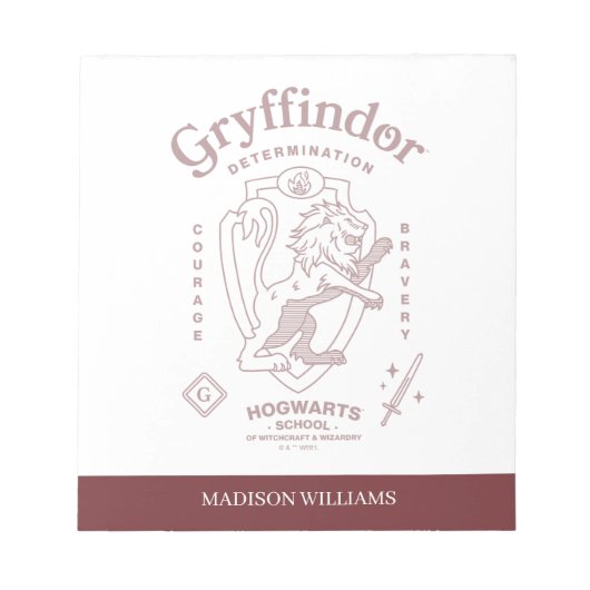 Bloc-note GRYFFINDOR™ Détermination Courage Bravoure Armoiri (Devant)