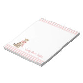 Bloc-note Guépard avec nœud rose et rayures (Tourné)