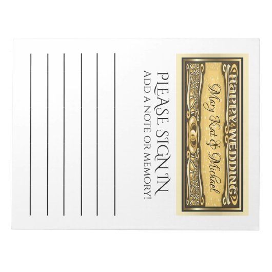 Bloc-note Guest Book Insert Pages Note Pad (Devant)