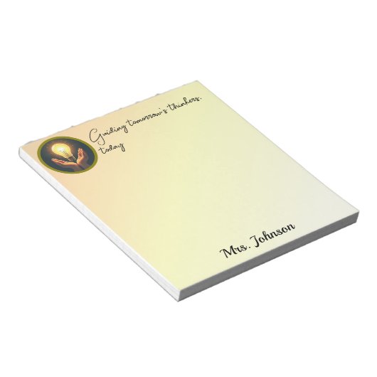 Bloc-note Guider l'esprit de demain cadeau enseignant (Incliné)