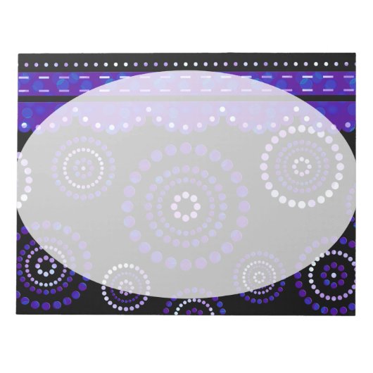 Bloc-note Guirlande ARTdeco violet bleu + votre couleur de f (Devant)