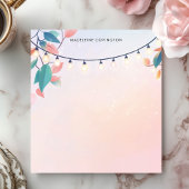 Bloc-note Guirlandes et feuilles Pastel Nom personnalisé