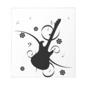 Bloc-note Guitare Avec Notes Musicales (Devant)