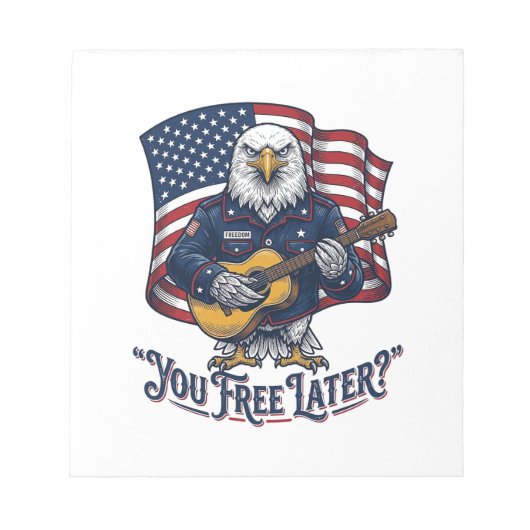 Bloc-note Guitare Vintage Eagle Patriotique (Devant)