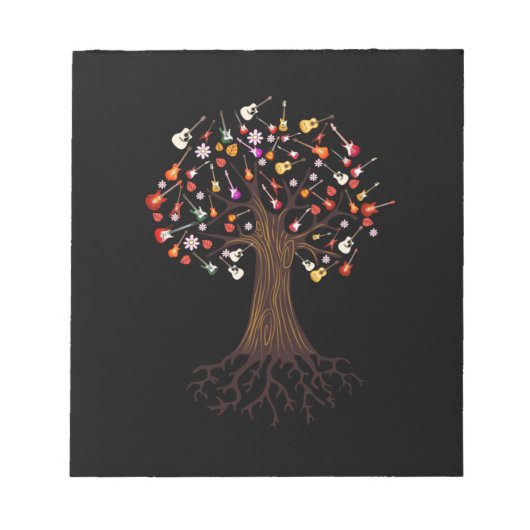 Bloc-note Guitariste Arbre Guitare Anniversaire (Devant)