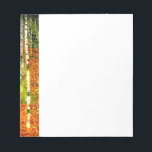 Bloc-note Gustav Klimt Birch Trees<br><div class="desc">Bloc-notes représentant la peinture de Gustav Klimt Farmhouse with Birch Trees (1903). Un paysage automnal de feuilles oranges dans une forêt de bouleaux aux belles fleurs bleues. Un cadeau merveilleux pour les amateurs d'Art Nouveau et d'Art autrichien.</div>