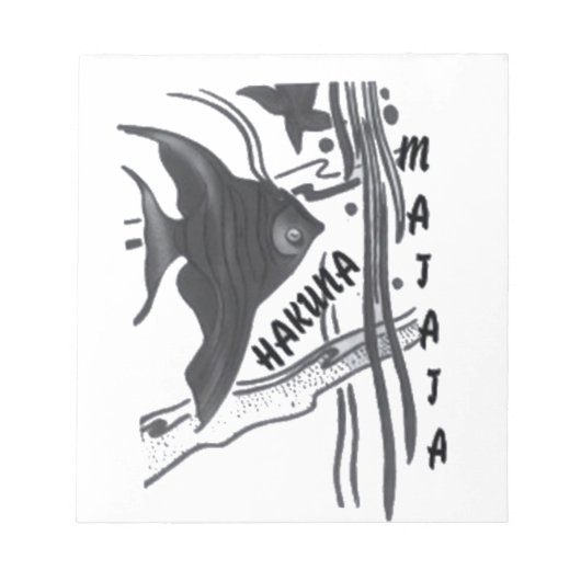 Bloc-note Hakuna Matata Fish Art Imprimer (Devant)
