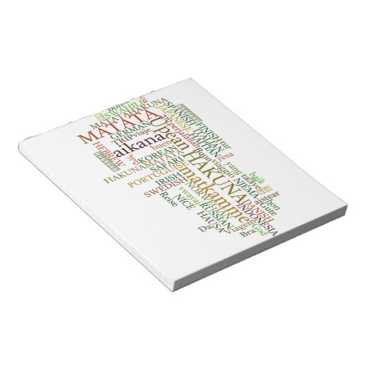Bloc-note Hakuna Matata Global Word Cloud Art (Incliné)