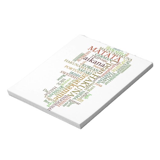 Bloc-note Hakuna Matata Global Word Cloud Art (Tourné)