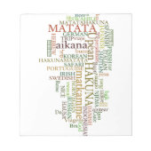 Bloc-note Hakuna Matata Global Word Cloud Art (Devant)