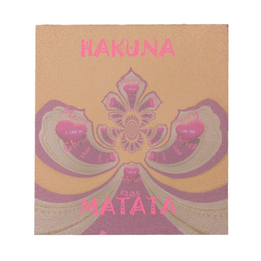 Bloc-note Hakuna Matata Joyeux Noël joli coeur design (Devant)