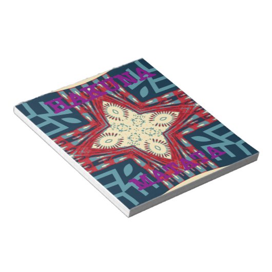 Bloc-note Hakuna Matata Texte Hope Art Abstrait Design d'imp (Incliné)