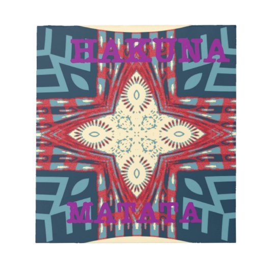 Bloc-note Hakuna Matata Texte Hope Art Abstrait Design d'imp (Devant)