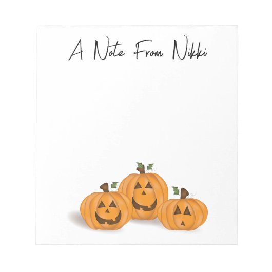 Bloc-note Halloween Citrouille mignon Jack O lanterns Whimsi (Devant)