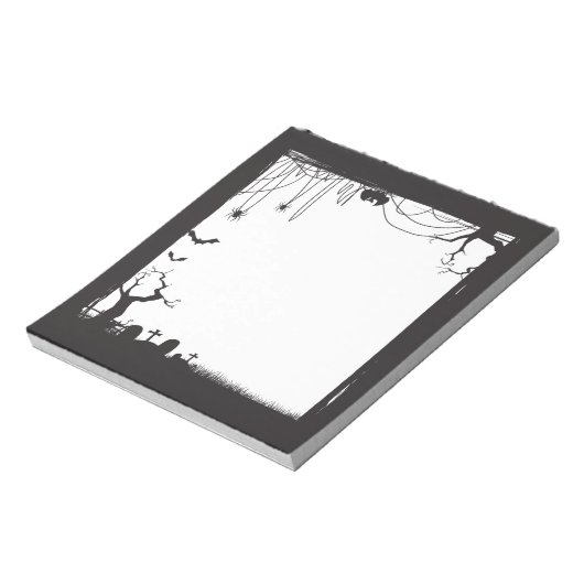 Bloc-note Halloween Éffrayant cimetière blanc (Tourné)