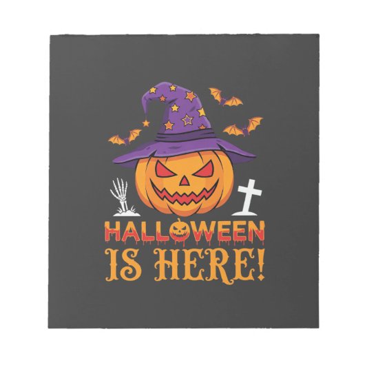 Bloc-note Halloween Est Là Sorcière Citrouille Vecteur (Devant)