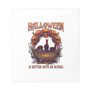 Bloc-note Halloween est meilleur Alpaca crânes orange araign