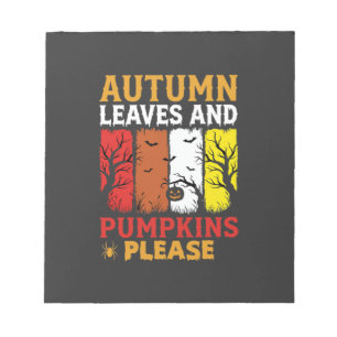 Bloc-note Halloween Feuilles d'Automne et Citrouilles Design