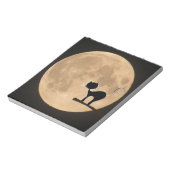 Bloc-note Halloween gothique chat noir avec pleine lune (Tourné)