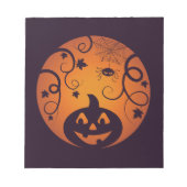 Bloc-note Halloween Jack-o'-lantern citrouille visage et ara (Devant)