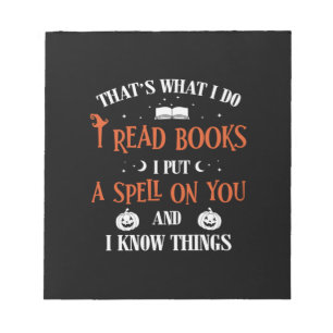 Bloc-note Halloween Je T'Écris Et Lis Des Livres Anniversair