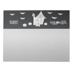 Bloc-note Halloween la nuit avec Haunted House, chauves-sour