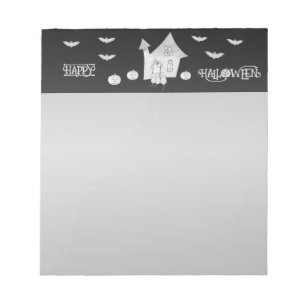 Bloc-note Halloween la nuit avec Haunted House, chauves-sour
