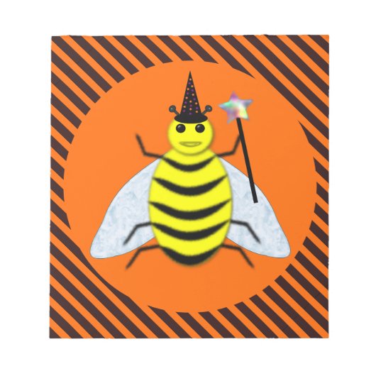 Bloc-note Halloween magique Bee Witch Orange et Black Stripe (Devant)