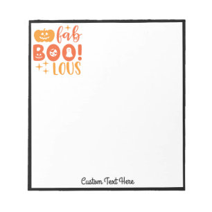 Bloc-note Halloween Orange Black Citrouille Boo Personnalisé