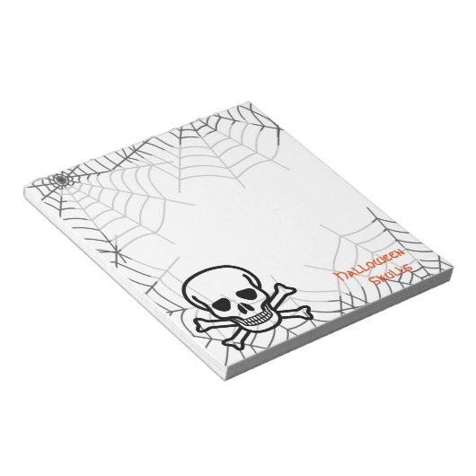 Bloc-note Halloween Skull Bone Skeleton Spider Web (Incliné)