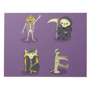 Bloc-note Halloween Squelette Dracula Mummy Griffe Reaper